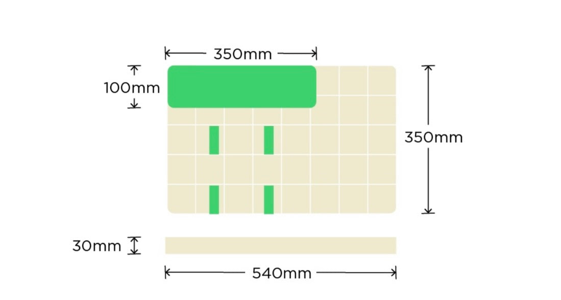 Handwoven Design Pet Mat - Green + Ivory