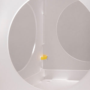 Interior view of the Lighthouse Cat Tower's bottom level, showing durable construction and pet-friendly design.