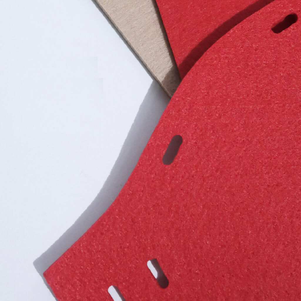 Close-up of the high-quality felt of the Mushroom Felt Cat Cave.
