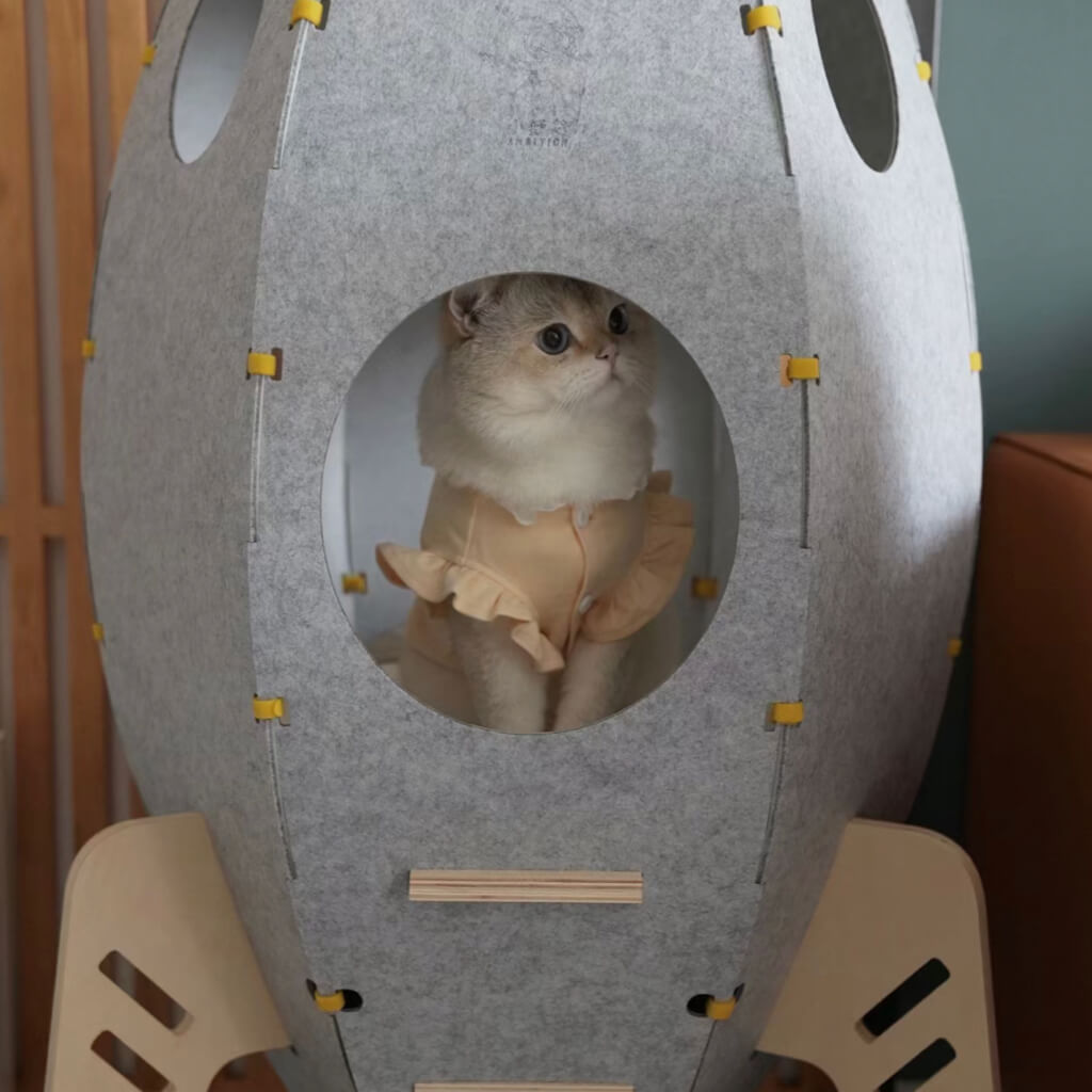 Rocket Cat Tower, stylish modern cat furniture for minimalist homes.