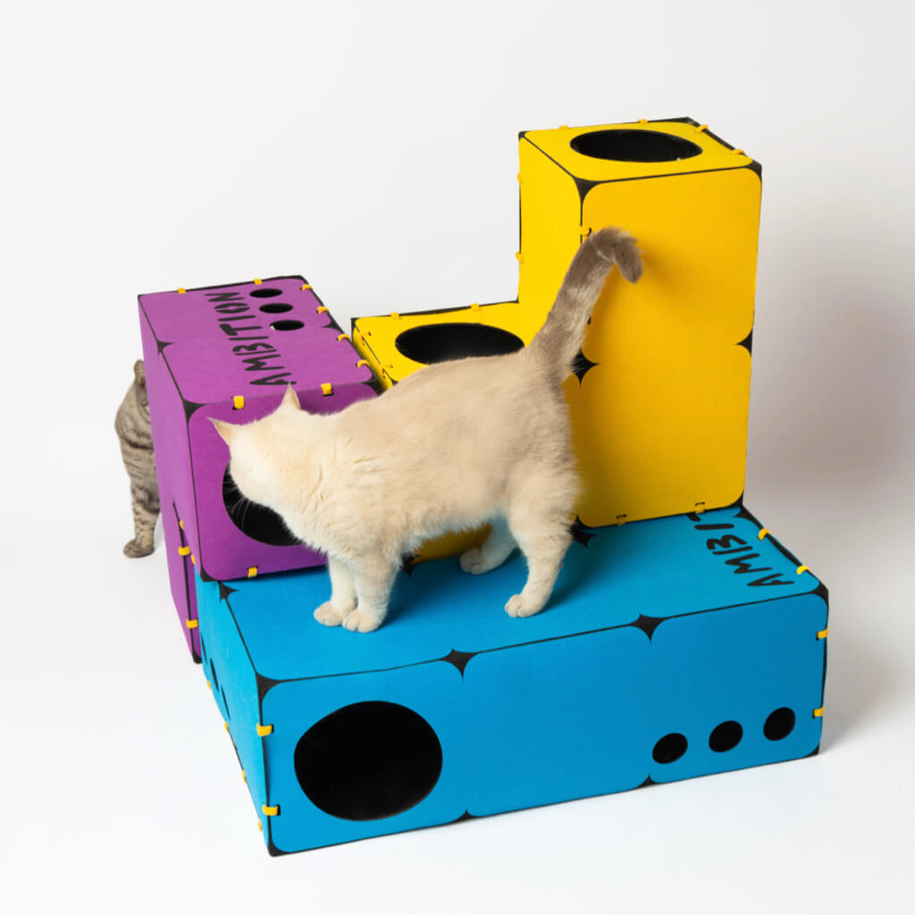 Kitten Blocks Stackable Cat Tunnel & Hideout Blocks | Tetris-Inspired Cat Furniture ...