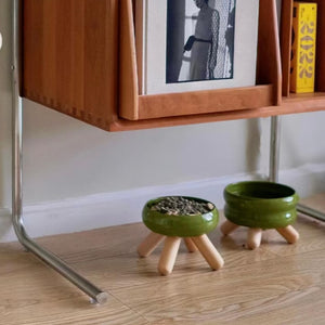 Gulu Ceramic Pet Bowl - Pine Green