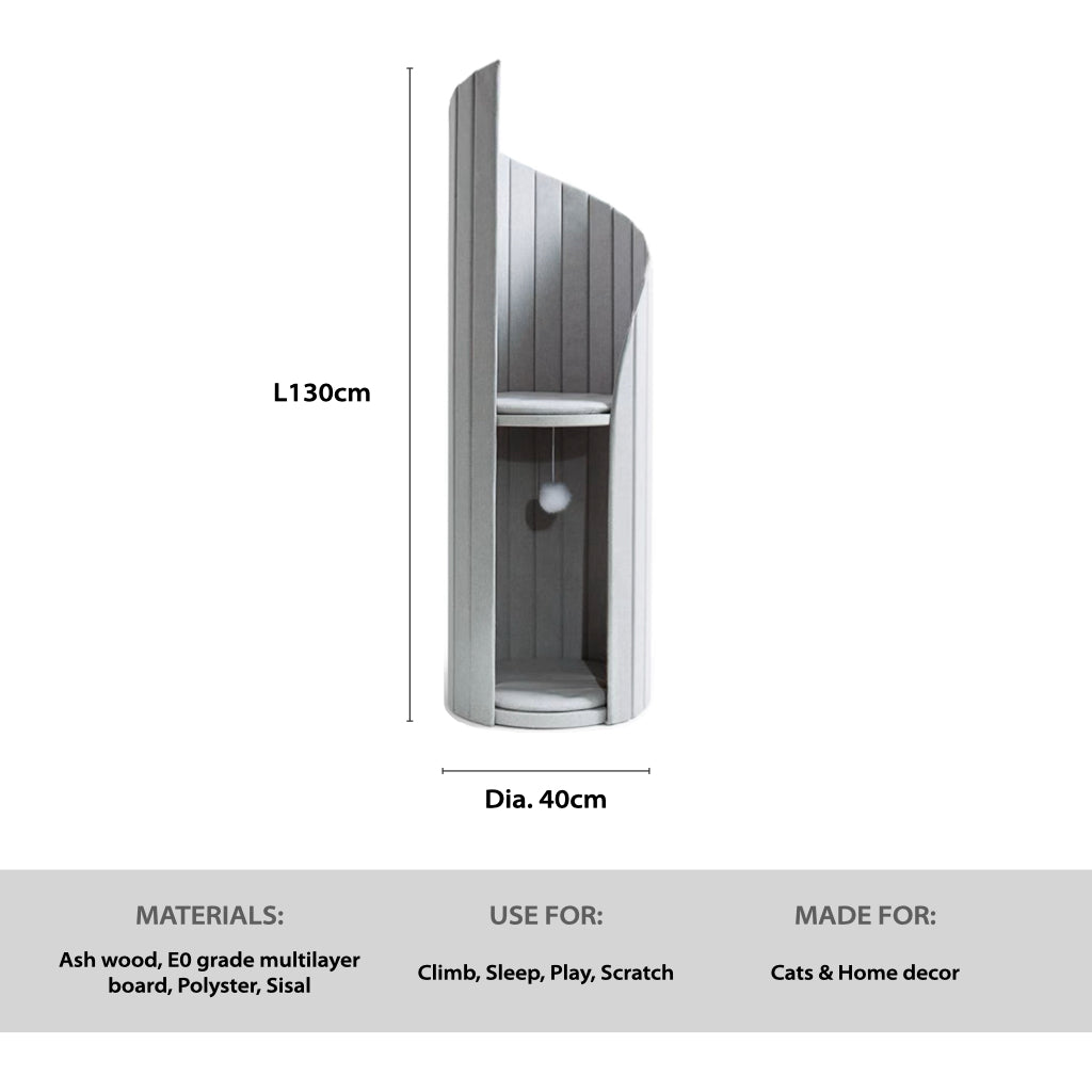 Time Travel Tower Cat Tree - Light Grey
