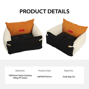 Pure Cotton Corduroy Pet Couch - Modern & Stylish Design for Small Dog and Cat