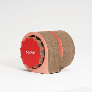 A well-arranged XYZ Modular Cat Scratching Set – Pink and Red colors popping in a modern home setup.