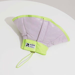 Reversible Padded Pet Recovery E-Collar - Purple Grey and Fluo Green