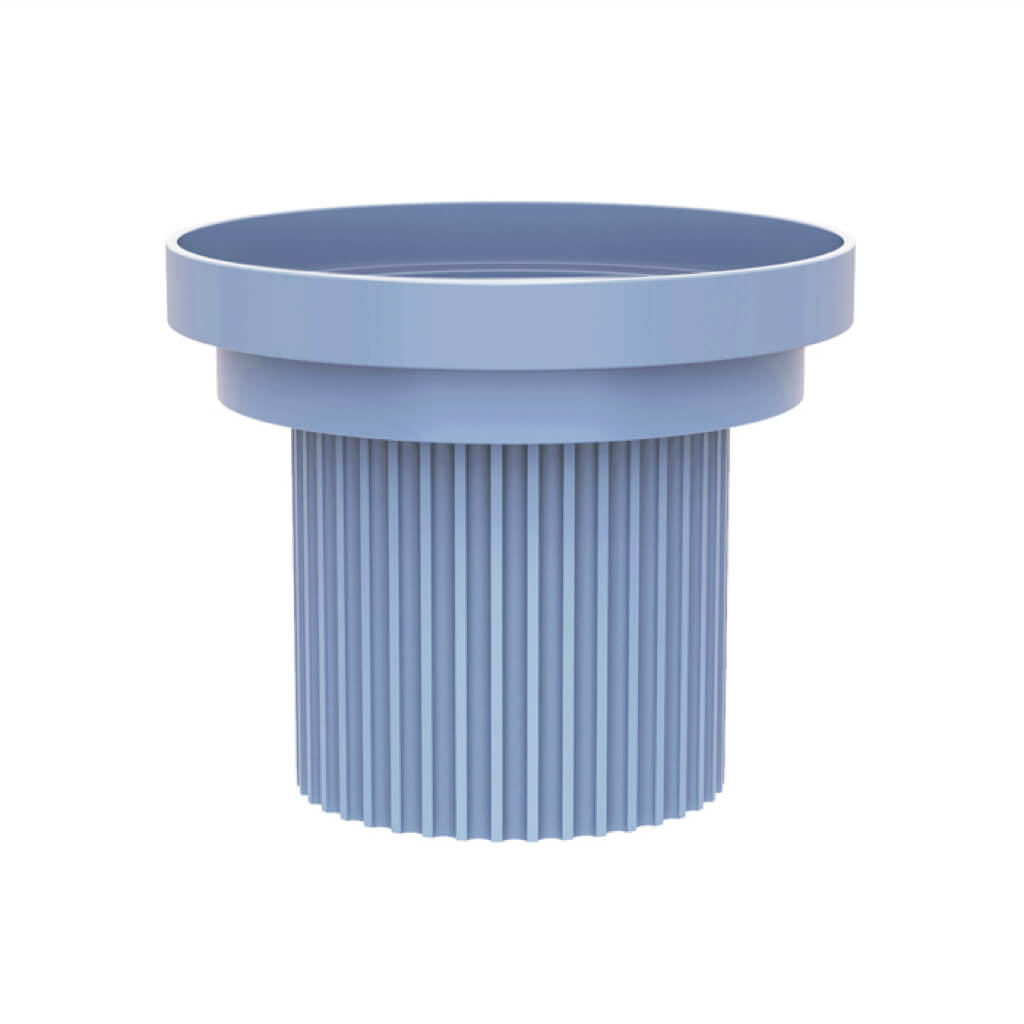 Purrre Teeth Party Pet Bowl - Airy Blue with detachable bowl view.