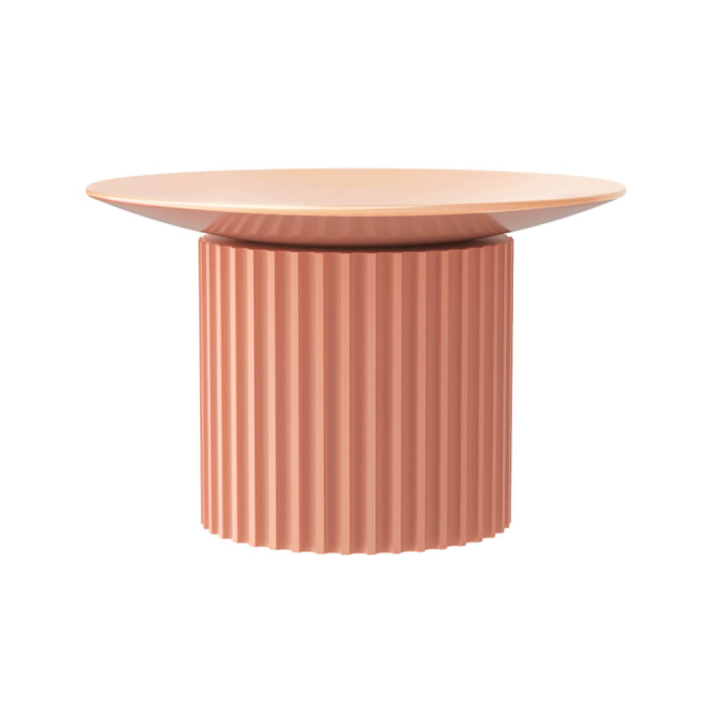 Side profile of the Purrre coral Teeth Party Pet Bowl showcasing its ribbed base and detachable design.