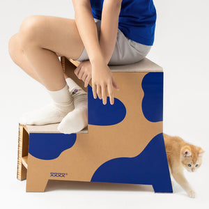 Undund Studio Step Stool & Cat Scratcher Combo - multi-functional, eco-friendly design for cats and owners.