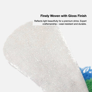 Detailed view of finely woven, shiny plush wing material on catnip fly toy — durable and premium.
