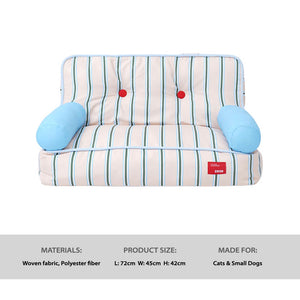 Retro Striped Pet Sofa – Cozy Lounger for Cats & Small Dogs