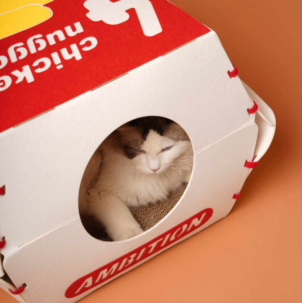 Nugget Box Cat Hideaway and Scratch Bed