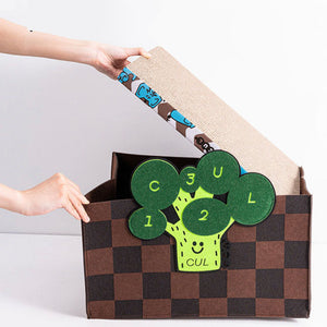Close-up of felt pet bed and scratcher, perfect for stylish and functional pet care.