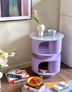 Design Cat Cave and Side Table, Cat Furniture, Lilac Purple Side Table by Happia