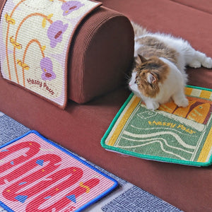 Natural Sisal Cat Scratching Mat – Wall & Floor, Hook-and-Loop – Pewos