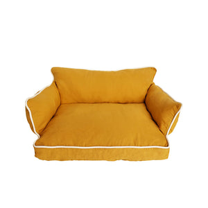 Cozy Pet Sofa Bed - Piped #10 Yellow Mustard + #3 Putty