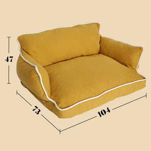 Cozy Pet Sofa Bed - Piped #10 Yellow Mustard + #3 Putty