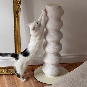 Coral Cat Scratcher Minimalist Wavy Scratching Post White – Pewos
