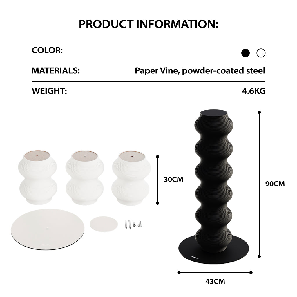 Coral Scratcher | Minimalist Design Wavy Scratching Post - Black