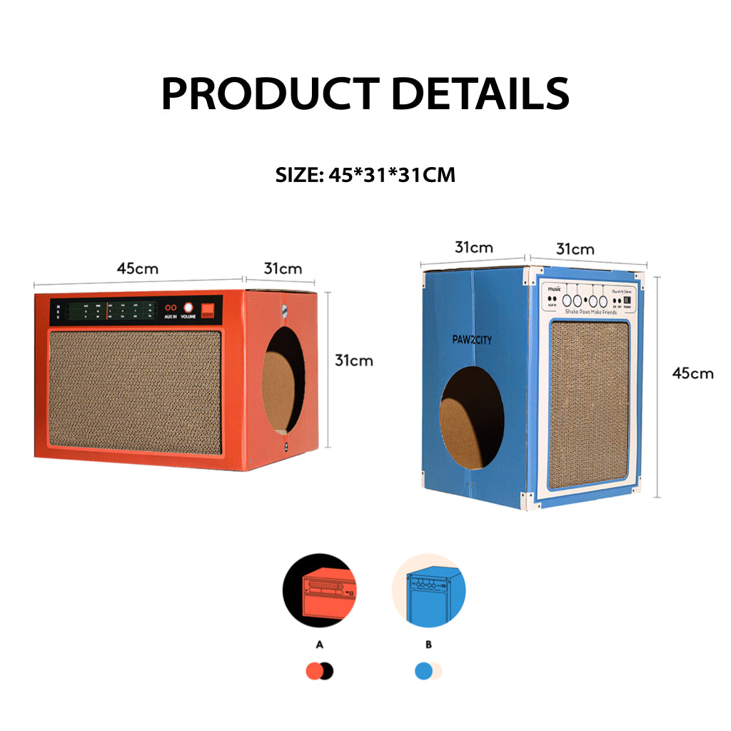 Retro Speaker Cat House and Scratcher
