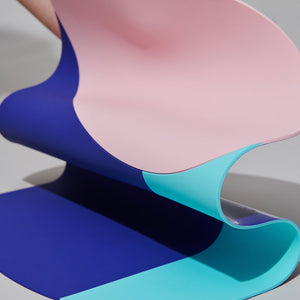 Color-block Chroma Party Pet Dining Mat featuring pastel and electric blue design.
