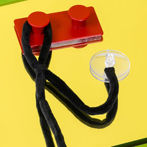 Suction cup and wall hook close-up for bull market teaser cat toy installation