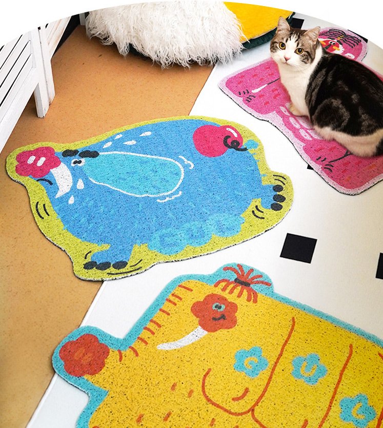 Cute Animal Design Pet Litter Mat by Case Uni Lemon