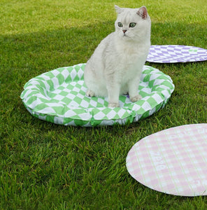Diamond Pattern Cooling Pet Bed - #Green