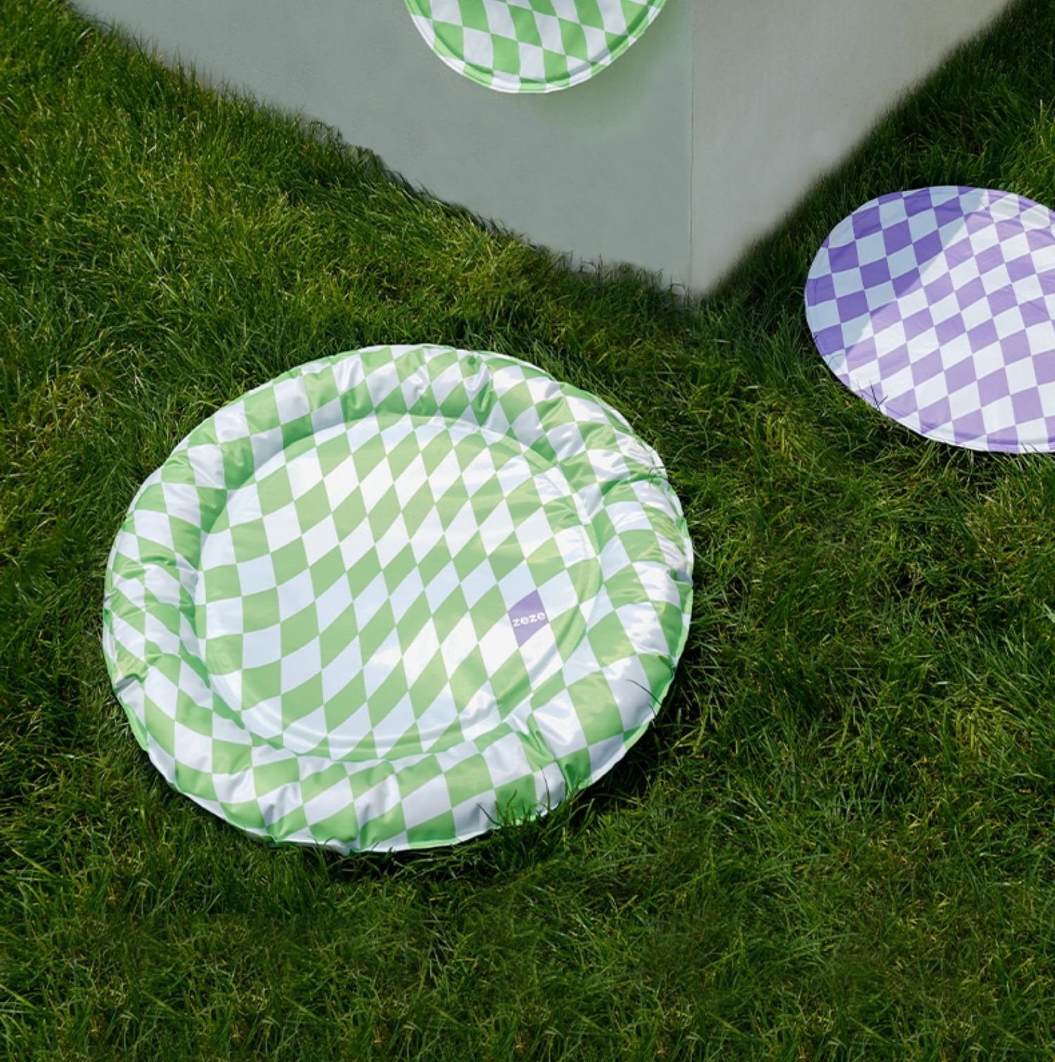 Diamond Pattern Cooling Pet Bed - #Green