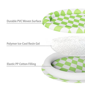 Diamond Pattern Cooling Pet Bed - #Green