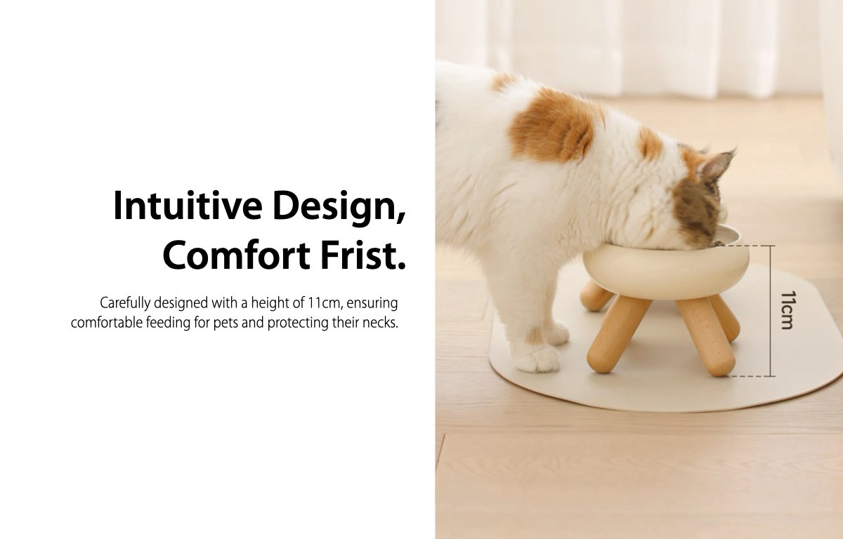 Gulu Elevated Ceramic Pet Bowls, 11cm Height , By Meoof