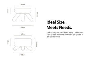 Gulu Elevated Ceramic Pet Bowls, Size Info, By Meoof