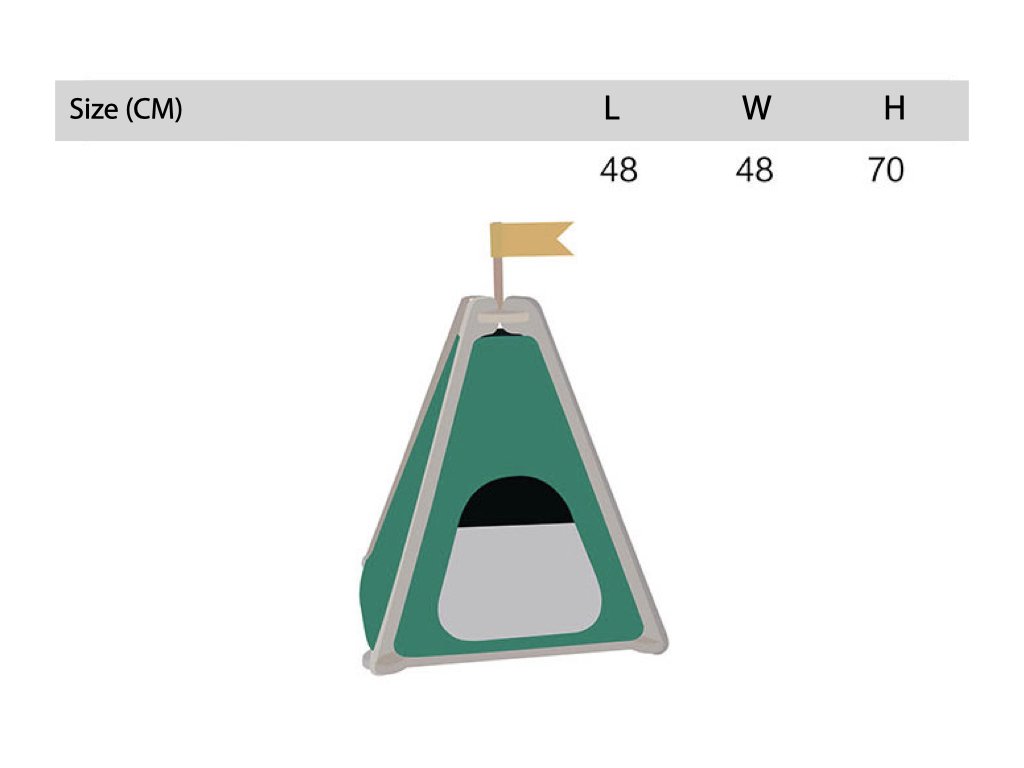 Green Felt Pet Tent, Birch Wood, Modern Creative Design, Pet Furniture by Ambition