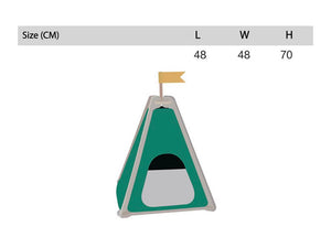 Green Felt Pet Tent, Birch Wood, Modern Creative Design, Pet Furniture by Ambition