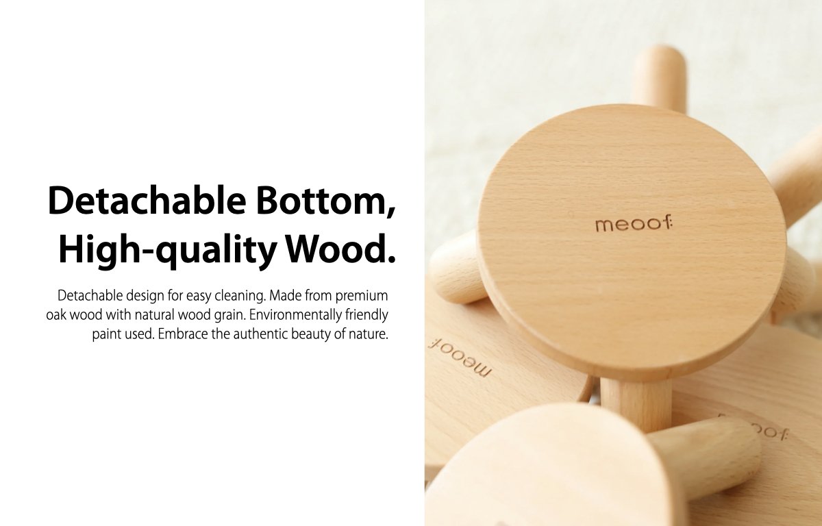 Gulu Elevated Ceramic Pet Bowls, Detachable Base with Birch Wood, By Meoof